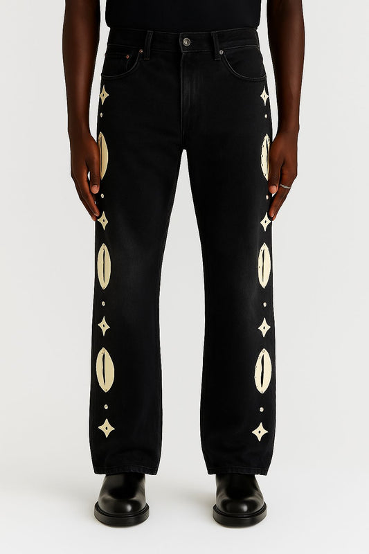 Black & White Cowrie Denim