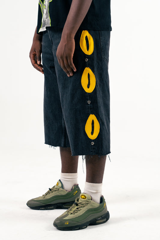 Cowrie Yellow Dark Blue Jorts - Yimms
