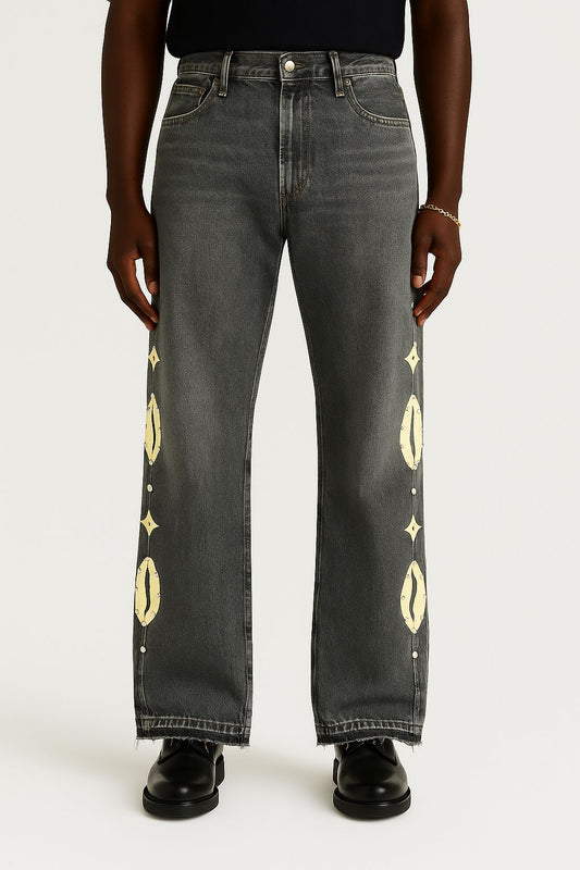 Grey & white Vintage  Cowrie Denim